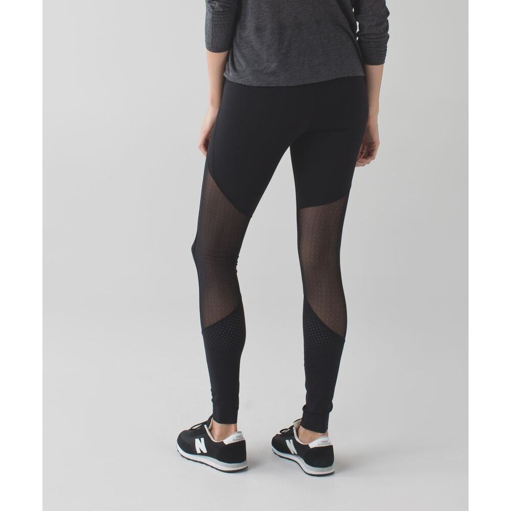 Lululemon Barre Star Leggings Yoga Athleisure Full-On Luon Black Drama Size 6